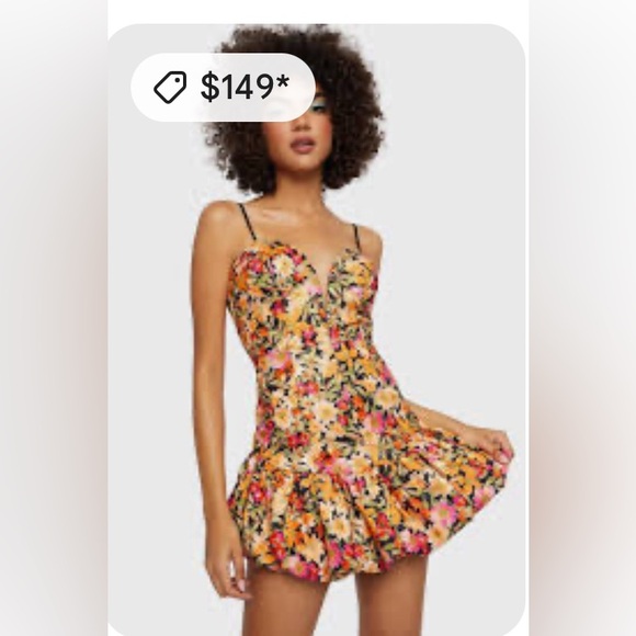 For Love And Lemons Dresses & Skirts - For Love And Lemons Black and Pink Floral Dress